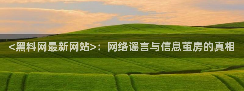 91今日吃瓜热门大瓜：<黑料网最新网站>：网络谣言与信息茧房的真相